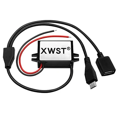Abbildung von DC 8V 40V 12V 24V auf 5V Spannungswandler Female and Micro USB 3A 15W Wandler Adapter Anschluss für Auto Motorrad Fahrrad E Bike Stromrichter Ladegerät Buck Converter