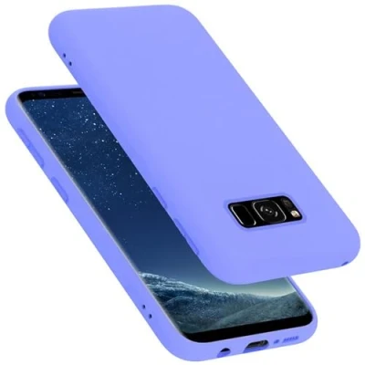 Abbildung von Cadorabo Hülle kompatibel mit Samsung Galaxy S8 Silikon Handyhülle für Case aus flüssigem stoßfeste dünne TPU Schutzhülle Liquid HELL LILA