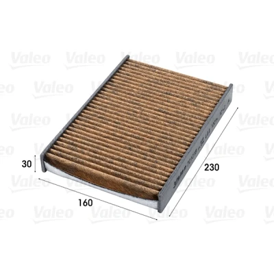 Abbildung von VALEO CLIMFILTER SUPREME 701018 Innenraumfilter Aktivkohlefilter mit Polyphenol, fungizider Wirkung, antiallergischer Wirkung 230 160 30