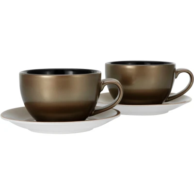 Abbildung von CreaTable Cappuccinotasse &quot;Golden Days&quot;, 4 teilig, inkl. Untertasse