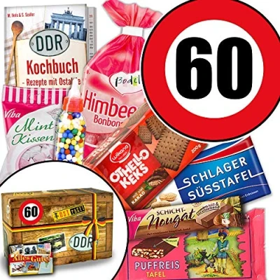 Abbildung von DDR Suessigkeiten Box ++ Ostpaket Geburtstag 60 Geburtstags Geschenke Mama