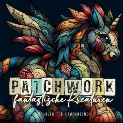 Abbildung von Patchwork fantastische Kreaturen Malbuch für Erwachsene: Erwachsene Stofftiere Ausmalbuch Fantasy
