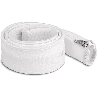 Abbildung von Delock Geflechtschlauch mit Reißverschluss hitzebeständig 1 m x 50 mm weiß