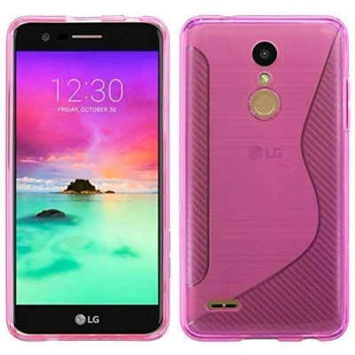 Abbildung von cofi1453® S Line Hülle Bumper kompatibel mit LG K11 Silikonhülle Stoßfest Handyhülle TPU Case Cover Pink