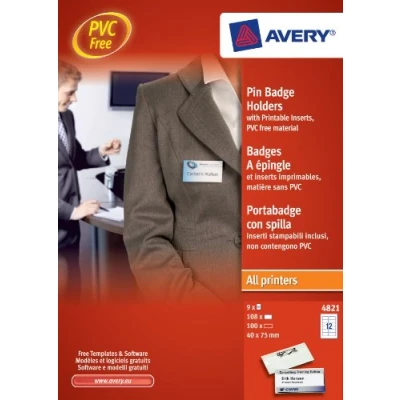 Abbildung von Avery Namensschild zum Anstecken 40 x 75 mm