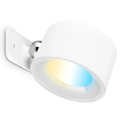 Abbildung von B.K.Licht Wandleuchte ohne Stromanschluss mit Akku, magnetisch abnehmbar, 360 Grad drehbar, dimmbar, CCT, Innen, Wandlampe, Bettlampe, Lampe Bett, Leselampe, 9,5x8x4,5cm, Weiß