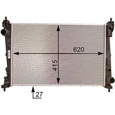 Abbildung von MAHLE ORIGINAL CR 1112 000P Kühler, Motorkühlung für Fahrzeuge mit/ohne Klimaanlage 620 395 27 Kühlrippen gelötet OPEL: Corsa D Schrägheck