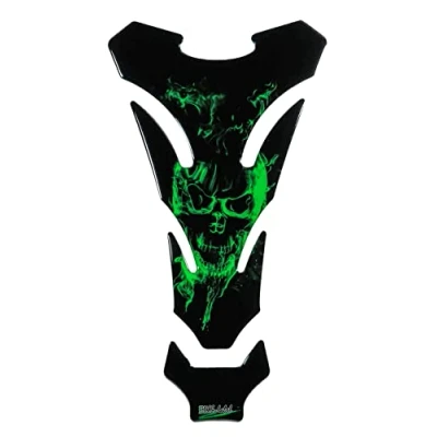 Abbildung von BIKE label Tankpad 3D Motorrad Skull Grün kompatibel für Kawasaki X503507