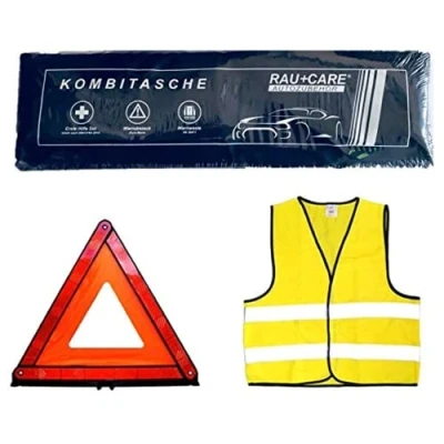 Abbildung von Tuningmods® 237896 3in1 KFZ Verbandskasten Kombitasche Trio mit Warnweste, Erste Hilfe Set und Warndreieck