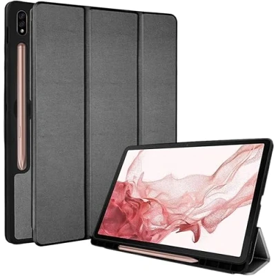 Abbildung von TECHGEAR Hülle Kompatibel mit Samsung Galaxy Tab S9 Plus 12,4 Zoll (SM X810 / SM X816), Ultra Dünn Ständer und Auto Schlaf/Wach Funktion, Slim Pu Leder Smart Case 2023, Blau