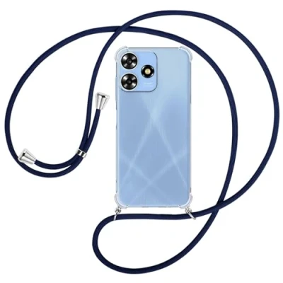 Abbildung von mtb more energy® Handykette kompatibel mit ZTE Blade A73 4G dunkelblau Smartphone Hülle zum Umhängen Anti Shock Full TPU Case