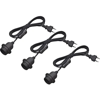 Abbildung von Meister Lampenfassung E27 3,5 Meter schwarz 3 Stück Mit Ein /Ausschalter Ideal für DIY Projekte Geeignet Steh &amp; Hängelampen / Lampenaufhängung Kabel Leuchte 7443900