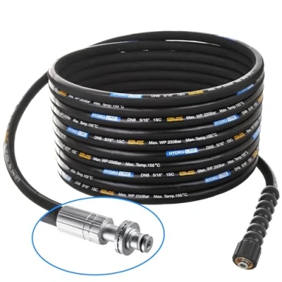 Abbildung von TECHKAR Hochdruckreiniger Schlauchrohr Kärcher Verlängerungsschlauch Ersatz 20 m 250 bar DN8 Profi M22 x 1,5 Hochdruckschlauch kompatibel mit HD HDS 11 mm Stecker