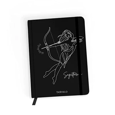 Abbildung von ERT GROUP Original und offiziell lizenziert von Babaco Notizbuch, Muster Zodiac Woman 009 black, mit kariertem Papier, A5