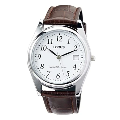 Abbildung von Lorus Klassik Herren Uhr mit Palladiumauflage und Lederband RS965BX9