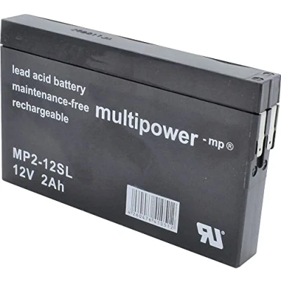 Abbildung von multipower MP2 12SL Blybatteri 12 V 2 Ah Blyfleece (B x H T) 148 90 20 mm Fladstik 4,8 Vedligeholdelsesfri, Lav selvafladning