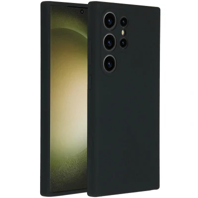 Abbildung von Samsung Galaxy S24 Ultra Hülle Silikon Accezz Soft Case/Backcover Handyhülle Schwarz