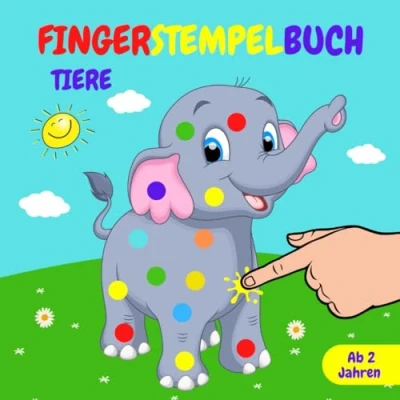 Abbildung von Fingerstempelbuch Tiere ab 2 Jahren: Fingerstempel Malbuch für Kinder Basteln Mädchen und Jungen Fingerfarben Bastelbuch mit 50 Tierischen Süßen Bildern Zum Kreativen Kritzeln Malen