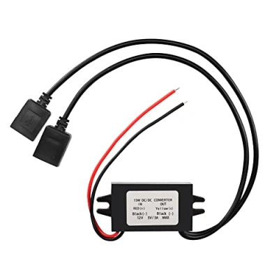 Abbildung von MEIRIYFA 12 V auf 5 USB Konverter DC Dual 3 A Buck Modul Step Down Reduzierte Spannungsregler Auto Netzadapter