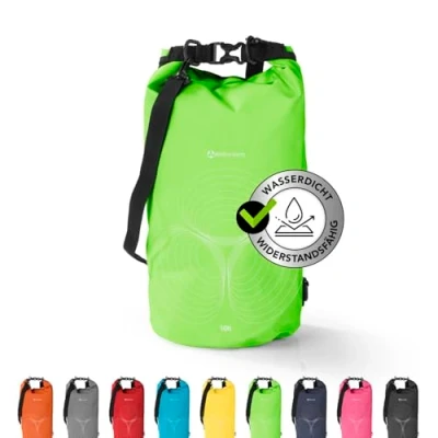 Abbildung von #DoYourSports Dry Bag Tasche 10L grün Wasserdichter Rucksack Wasserfester Beutel &amp; Packsack Drybag ideal für Boot, Kajak, Angeln und Camping