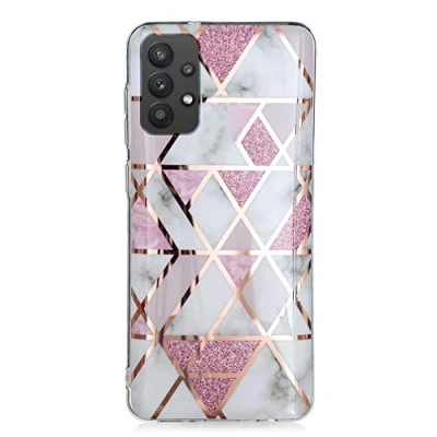 Abbildung von NC YiKaDa hülle Kompatibel mit Samsung Galaxy A52 4G / 5G, Marmor Ultradünnes Weiches TPU Silikon Schutzhülle Glitter Bling Roségold Rosa