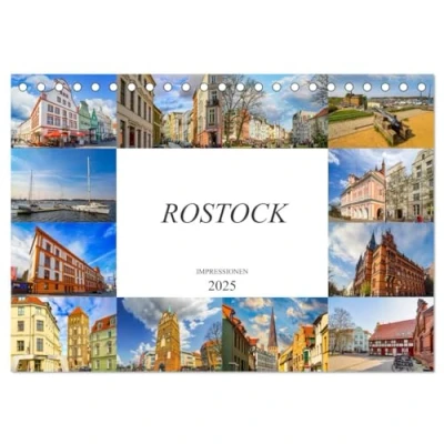 Abbildung von Rostock Impressionen (Tischkalender 2025 DIN A5 quer), CALVENDO Monatskalender