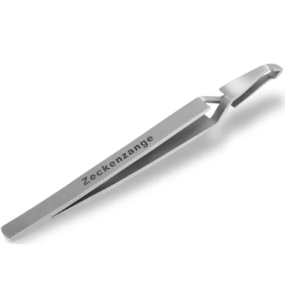 Abbildung von InstrumenteNrw Profi Zeckenpinzette Zeckenzange Zeckenentferner Zeckengreifer Zeckenhaken (13,5 cm) Edelstahl Matt Silber
