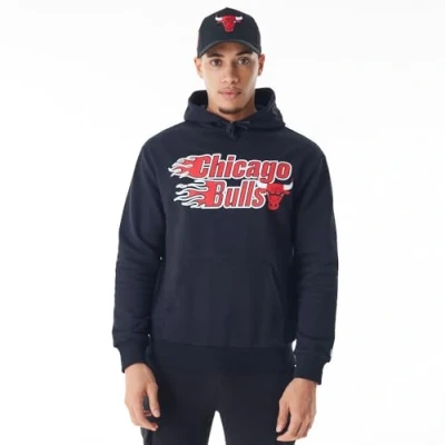 Abbildung von CHICAGO BULLS Unisex Basketball Hooded Kapuzenpullover, Schwarz, L EU