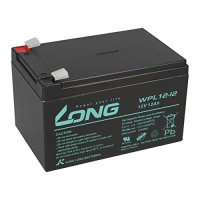 Abbildung von Kung Long 12V 12Ah WPL12 12, Bleiakku Batterie, geeignet für Sicherheitstechnik, Brandmeldeanlagen, ELA Anlagen, USV, Telekommunikation, Notstromanlagen (12Ah)