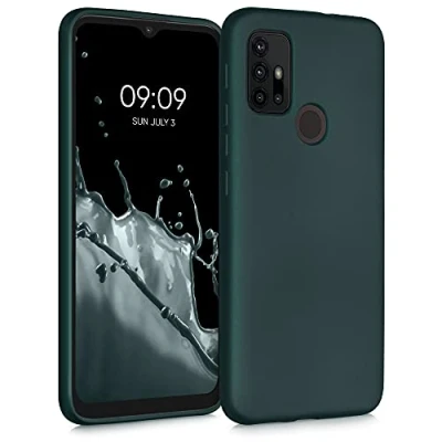 Abbildung von kwmobile Case kompatibel mit Motorola Moto G30 / G20 G10 Hülle Schutzhülle aus Silikon metallisch schimmernd Handyhülle Metallic Petrol
