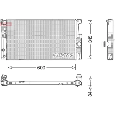 Abbildung von DENSO DRM05005 Kühler, Motorkühlung 600 359 34 BMW: 5 Limousine, Touring, GT