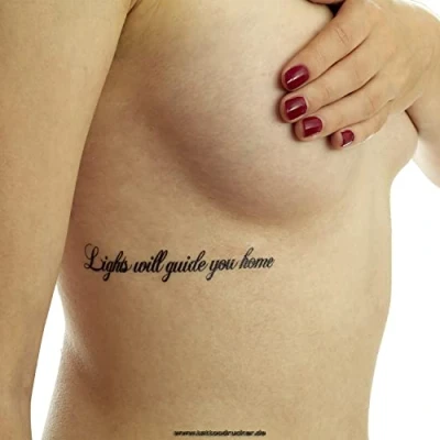 Abbildung von 5 x Lights will guide you home Tattoo Schriftzug in schwarz Temporary Body (5)