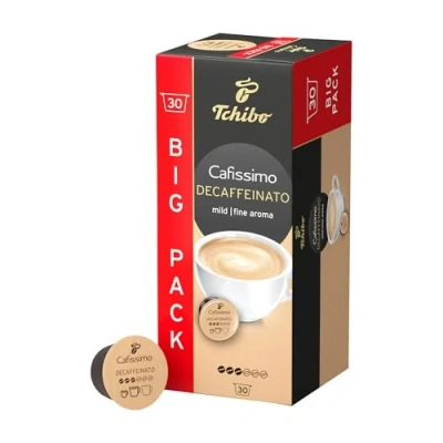 Abbildung von Tchibo Cafissimo Caffè Crema entkoffeiniert Kaffeekapseln, 30 Stück (Kaffee, mild mit feinem Aroma), nachhaltig &amp; fair gehandelt