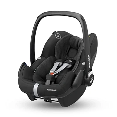 Abbildung von Maxi Cosi Babyschale Pebble Pro i Size ab Essential Black, Baby Autositz Geburt 12 Monate (40 75 cm) mit Sitzverkleinerer