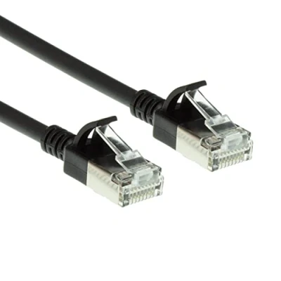 Abbildung von ACT CAT6a Netzwerkkabel, U/FTP LSZH LAN Kabel Dünn 3.8mm Slimline, Flexibles Snagless CAT 6a mit RJ45 Stecker, für den Einsatz in Datenzentren, 1 Meter, Schwarz DC7901
