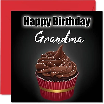 Abbildung von Stilvolle Geburtstagskarte für Oma Geburtstags Cupcake lustige von Enkelin, Geburtstagsgeschenke, 145 mm x