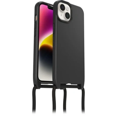 Abbildung von OtterBox React Necklace Hülle mit MagSafe für iPhone 14, ultraschlanke, schützende Verstellbarer und Abnehmbarer Handykette, Schwarz