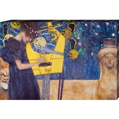 Abbildung von 1art1 Gustav Klimt Poster Die Musik, 1895 Bilder Leinwand Bild Auf Keilrahmen XXL Wandbild Kunstdruck Als Leinwandbild 120x80 cm