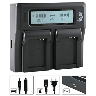 Abbildung von SK LCD Dual Doppel Akku Ladegerät für Canon NB 10L passend zu PowerShot G10 G15 G16 G1 X G3 SX40 HS SX50 SX60