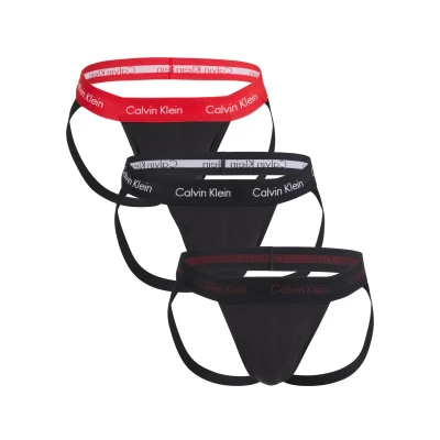 Abbildung von Calvin Klein Underwear JOCK Strap Holiday Stretch 3 PACK Slip, Herren, Größe: XL, Black