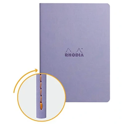 Abbildung von Rhodia 116459C Rhodiarama Notizbuch (ideal für Ihre Notizen, DIN A5, 14,8 x 21 cm, 32 Blatt, dot, Premium Velinpapier 85g, elfenbein) 1 Stück, iris