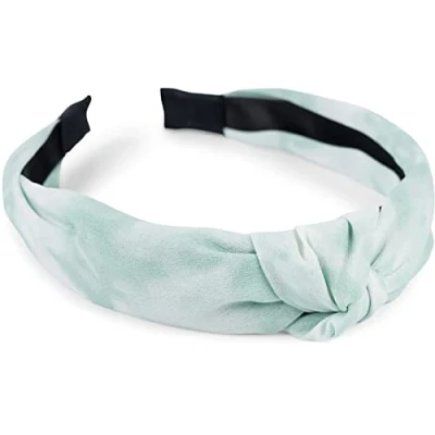 Abbildung von styleBREAKER Damen Stoff Haarreif mit buntem Batik Farbverlauf Muster, Twist Knoten, Headband, Haarschmuck 04027046, Farbe:Mint Weiß