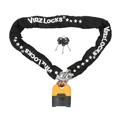 Abbildung von VINZ Makalu Kettenschloss ART 4 Zertifikat Motorrad Schloss Moped Roller &amp; E scooter ø11mm Motorradschloss Kette Panzerschloss 120 300 cm (150 cm)