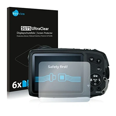 Abbildung von Savvies 6 Stück Schutzfolie für Fujifilm FinePix XP120 Displayschutz Folie Ultra Transparent