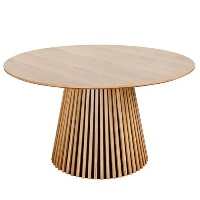 Abbildung von riess ambiente Esstisch VALHALLA WOOD 120cm natur (Einzelartikel, 1 St), Küche · rund bis 4 Personen Echtholzfurnier Säulenfuß Design