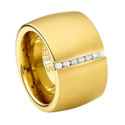 Abbildung von Heideman Fingerring Lines goldfarben (Ring, 1 tlg., inkl. Geschenkverpackung), mit Steinen