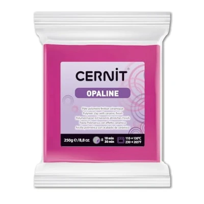 Abbildung von Cernit CE0880250460C Block Modelliermasse (Polymer) OPALINE, halb transluzent, ofenhärtend, sofort gebrauchsfähig, 250g, ideal für DIY &amp; Schmuck, Einsteiger Hobbykünstler, Magenta,1 Stück