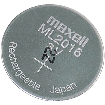 Abbildung von Maxell ML2016 wiederaufladbare Li Ion Knopfzelle, 3 V, 25 mAh