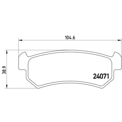 Abbildung von BREMBO P 10 001 Bremsbelagsatz exkl. Verschleißwarnkontakt ohne Zubehör CHEVROLET: Nubira Kombi, Lacetti Limousine