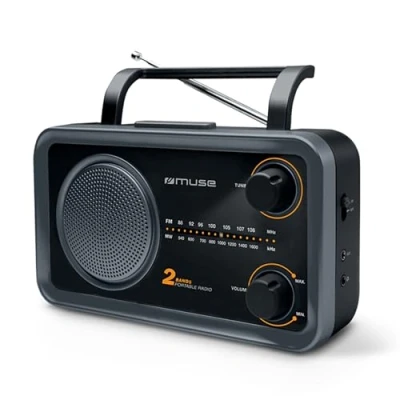 Abbildung von Muse M 06 DS Küchenradio (FM, MW) Radio, Netz und Batteriebetrieb, AUX In für Handy, schwarz